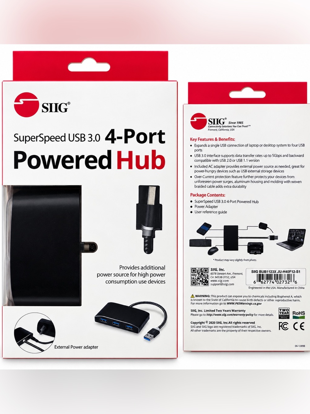 SIIG SuperSpeed USB 3.0 4-Port Powered Hub w/ AC Adapter